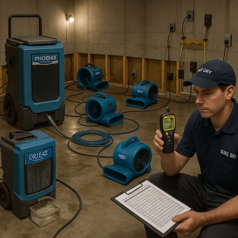 Structural Drying and Dehumidification process in Audubon Park, NJ